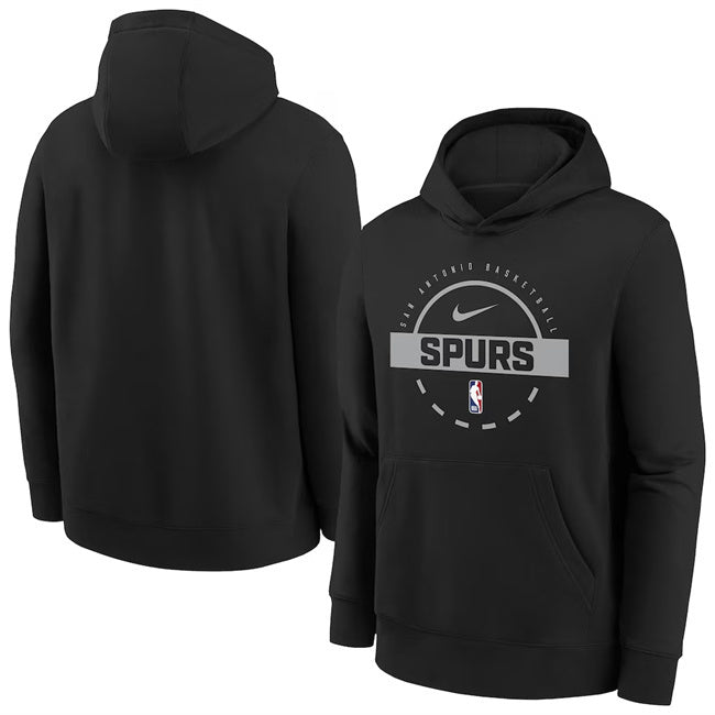 San Antonio Spurs Black 2025 26 Practice Club Pullover Hoodie