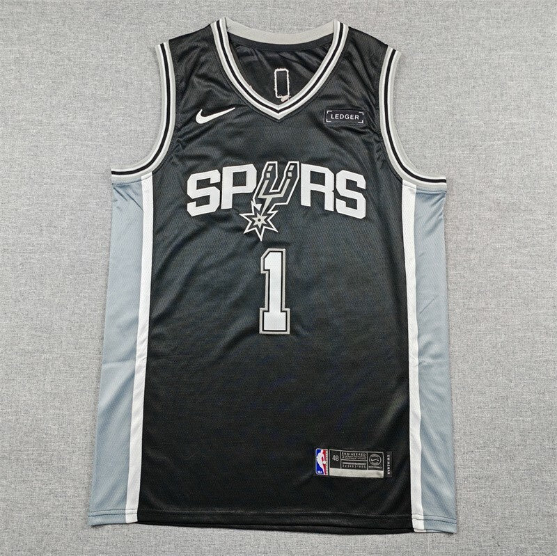 San Antonio Spurs #1 Victor Wembanyama Spurs 1 # Black Style 2