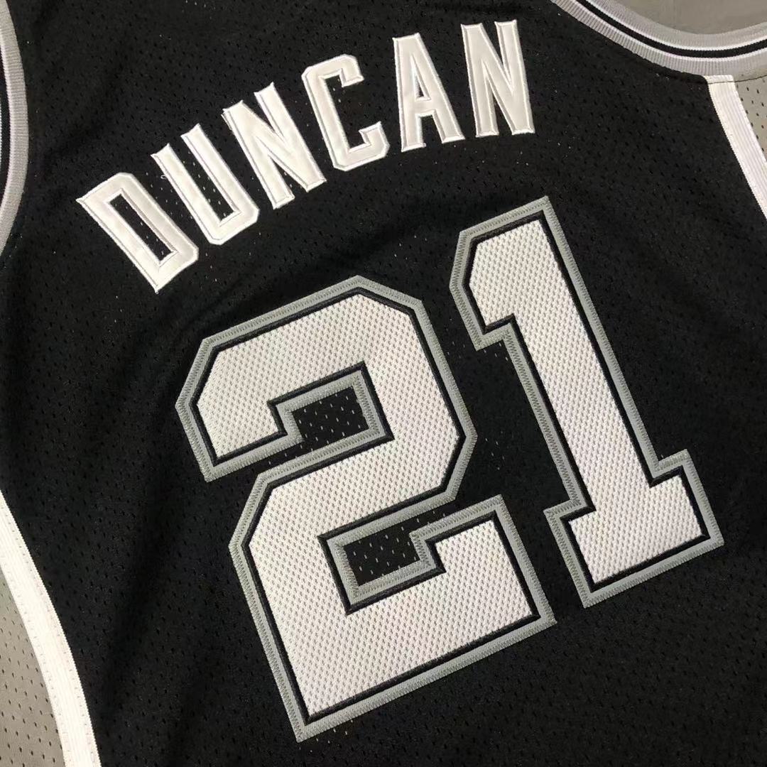 San Antonio Spurs #21 Tim Duncan 2001-02 Authentic jersey black Style 1
