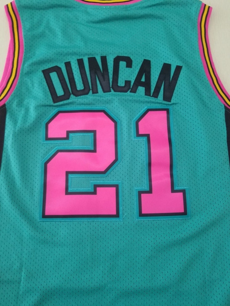 San Antonio Spurs #21 Tim Duncan throwback jersey green Spurs 21 Retro Light Green s-xxl Style 6