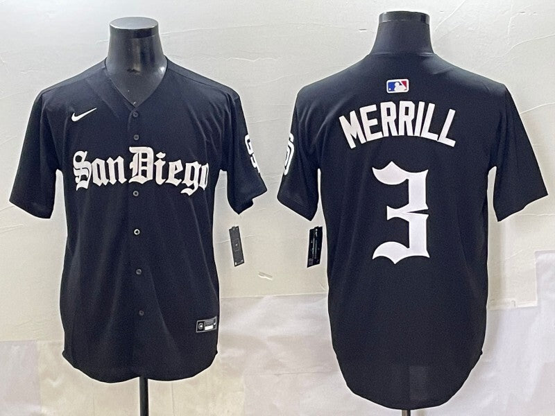 San Diego Padres #3 Jackson Merrill Padres 5 Collaboration Style 2