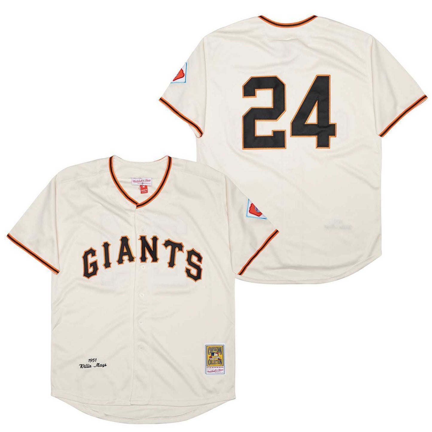 San Francisco Giants #24 Willie Mays Giants 24 Off-White 1951 Retro
