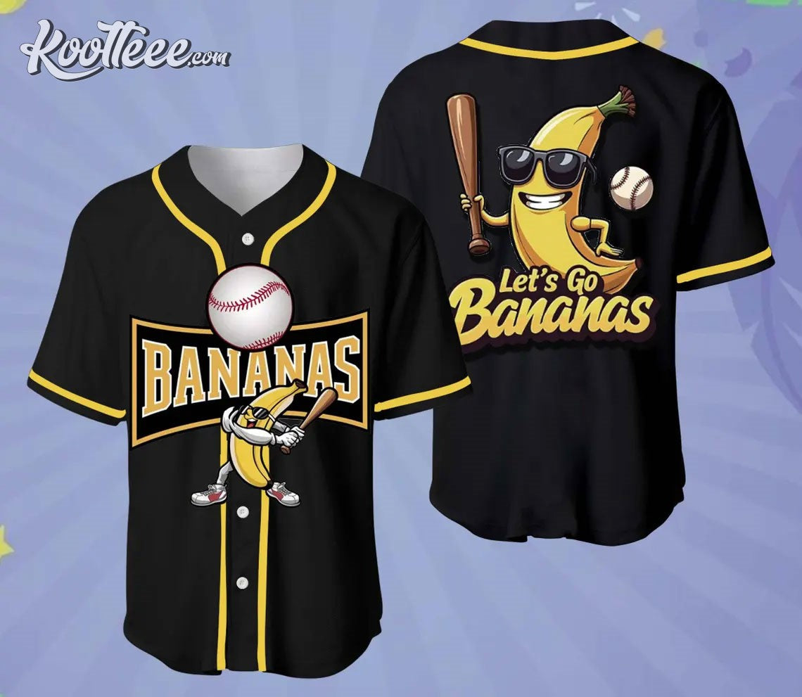 Savannah Bananas Let’s Go Bananas Black Baseball Jersey