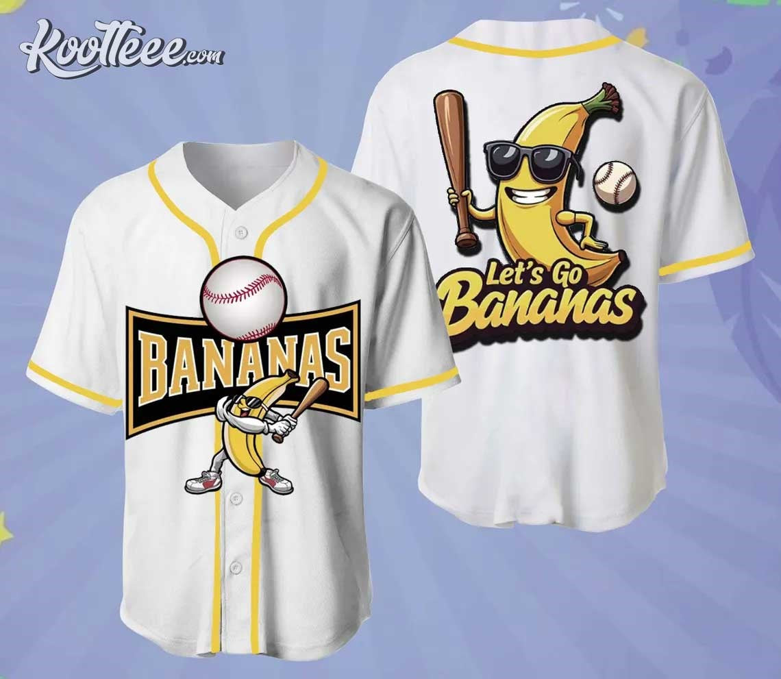 Savannah Bananas Let’s Go Bananas White Baseball Jersey