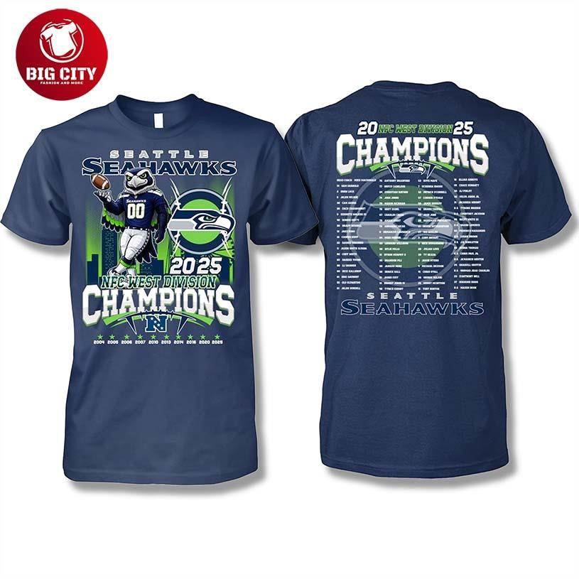 Seahawks NFC West Division 10-Time Champions Two Sided Shirt