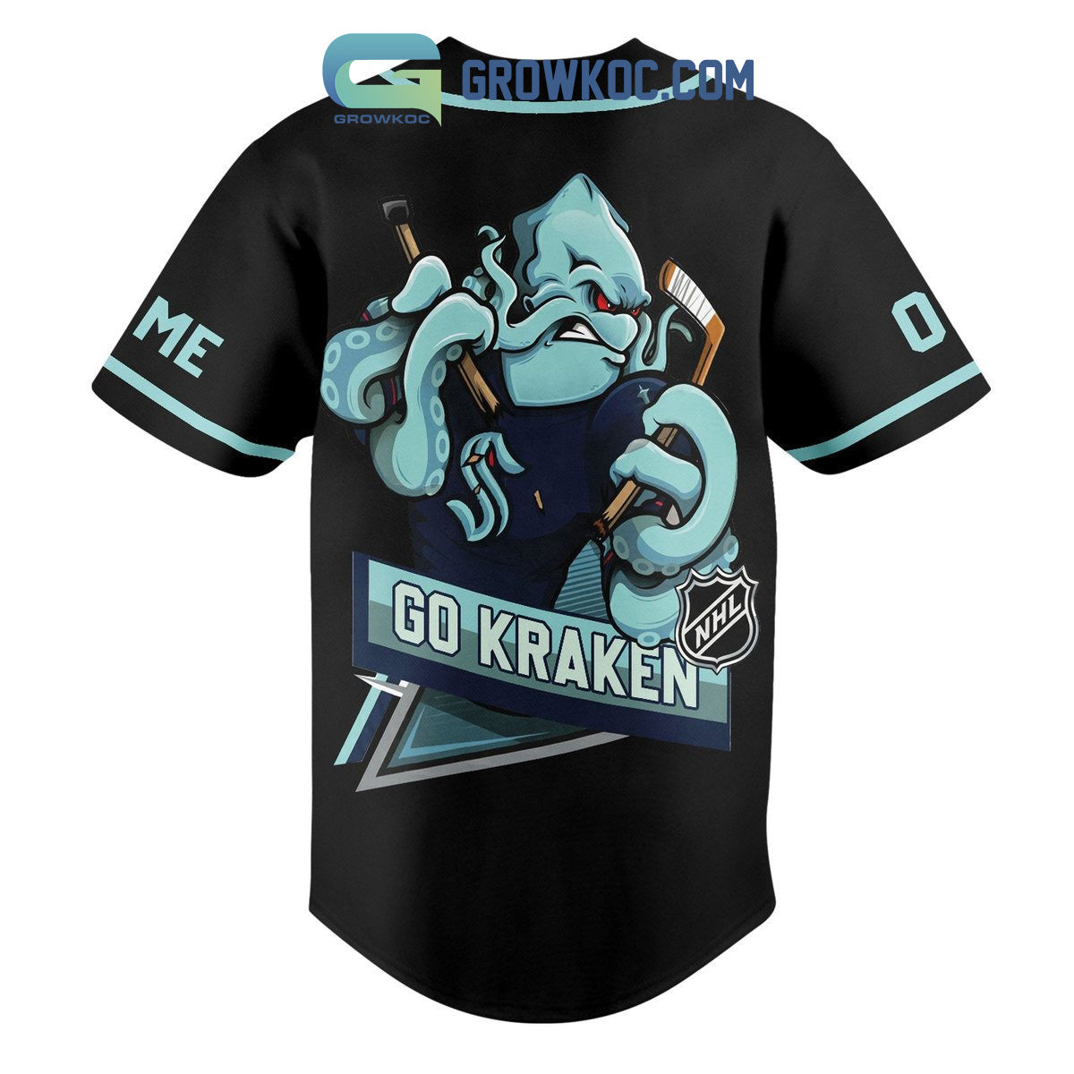 Seattle Kraken Go Kraken Personalized Baseball Jersey