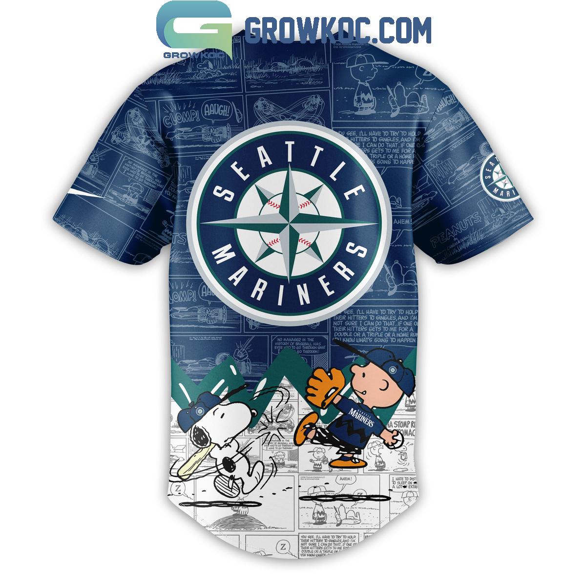 Seattle Mariners Peanuts 75th Anniversary Baseball Jersey