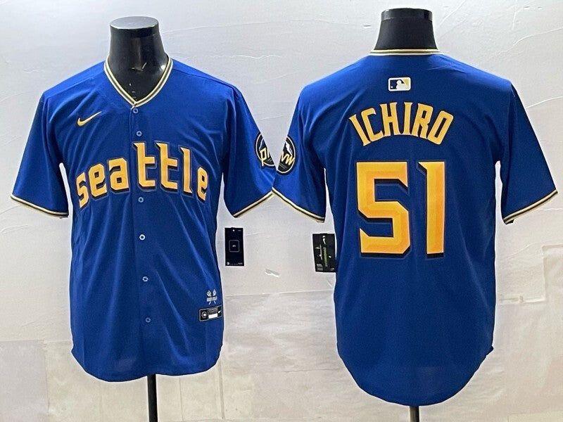 Seattle Mariners #51 Ichiro Suzuki Mariners City Adult
