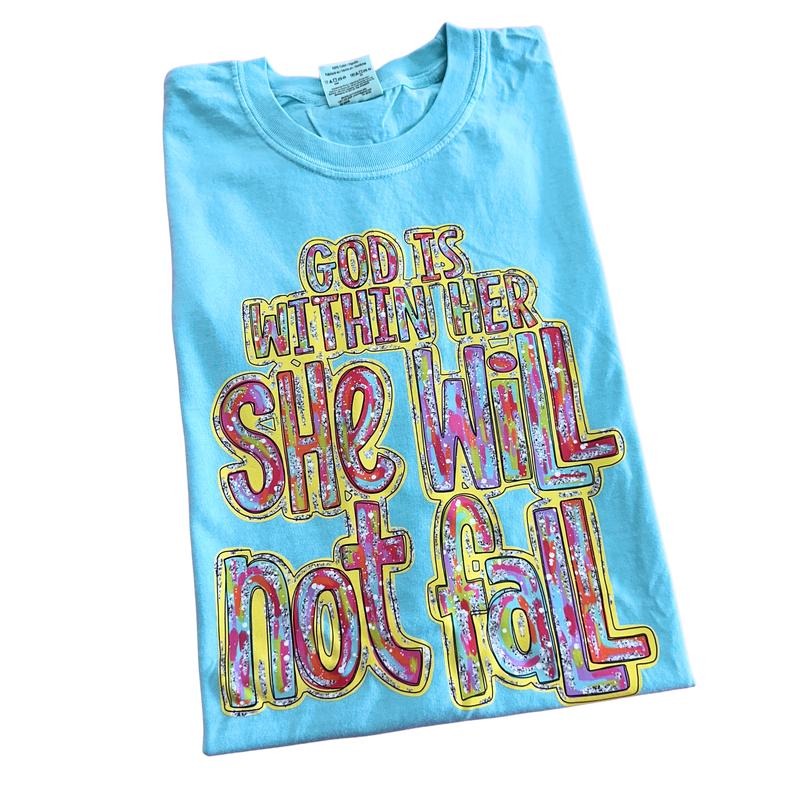 She Will Not Fall Comfort Colors T-Shirt Hoodie, Sweatshirt | WearSparks.com
