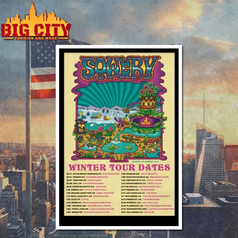 Sqwerv Winter 2025-2026 Tour Poster shirt