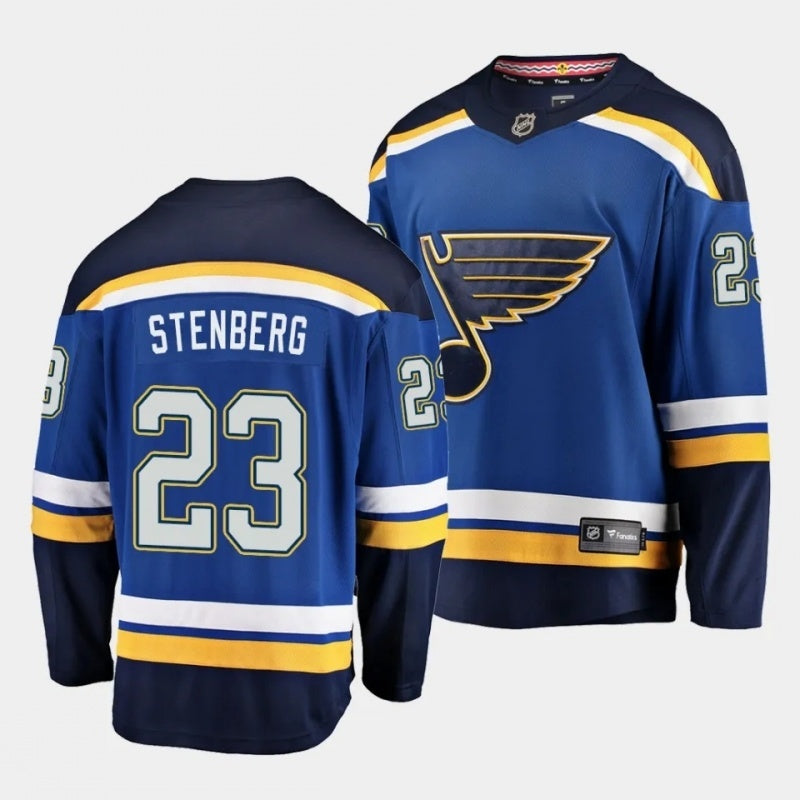 St. Louis Blues #23 otto stenberg home blue jersey 2023 nhl draft