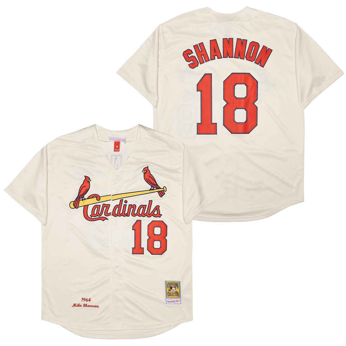 St. Louis Cardinals #18 Shannon Cardinals 18 Off-White 1964 Retro