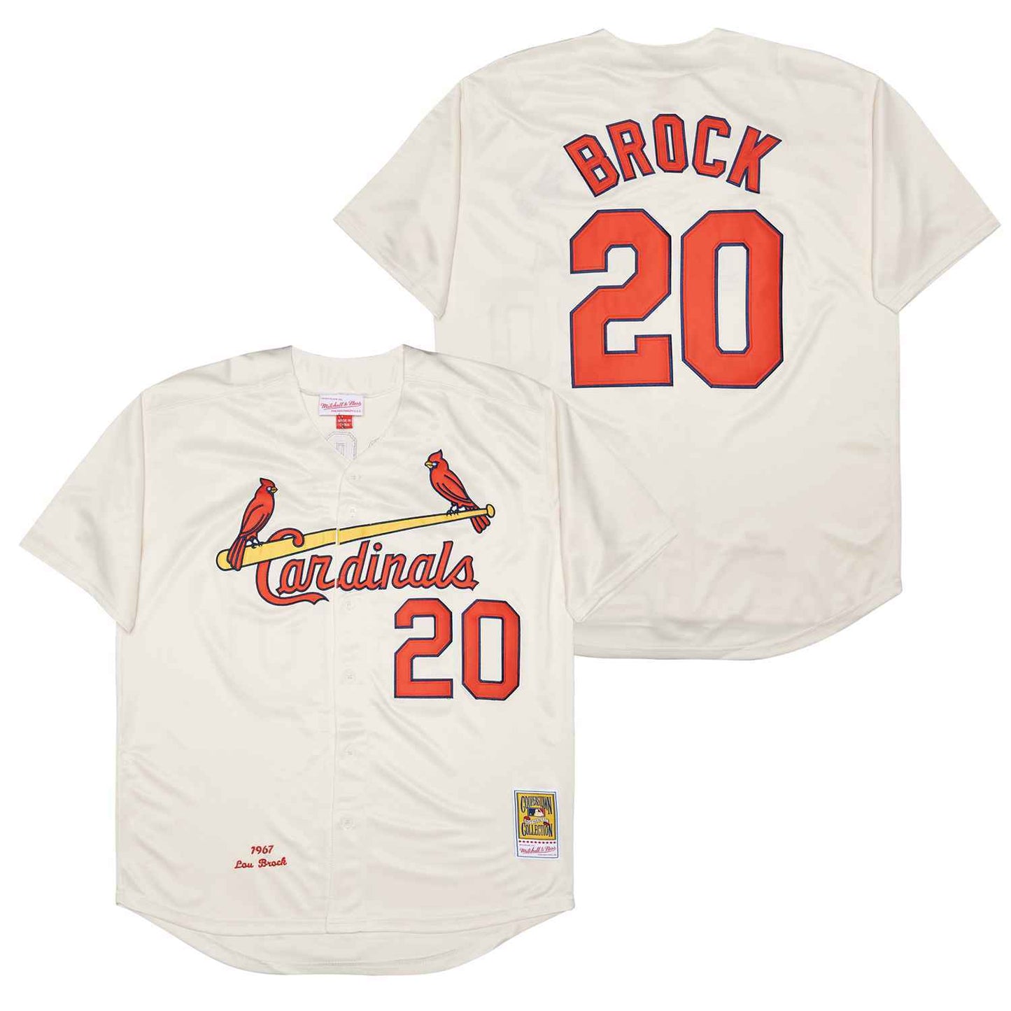 St. Louis Cardinals #20 Brock Cardinals 20 Off-White 1967 Retro Style 1
