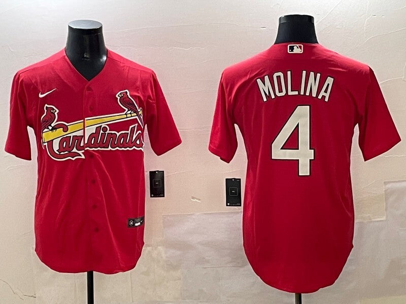 St. Louis Cardinals #4 Yadier Molina Red Fan Edition