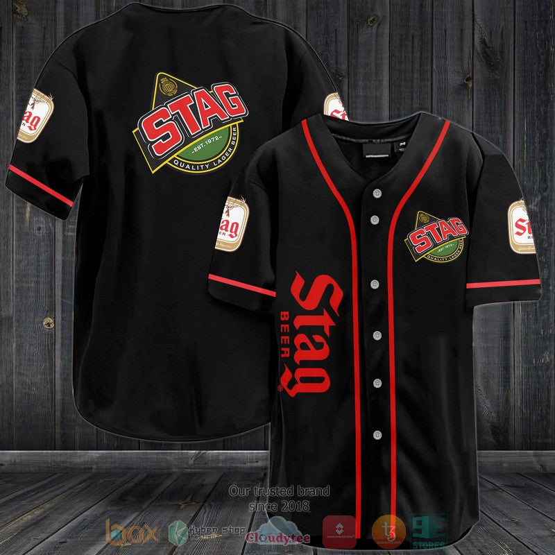 Stag Beer black Baseball shirt
