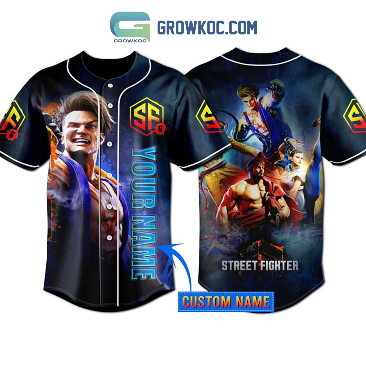 Street Fighter Game Personalized Baseball Jersey