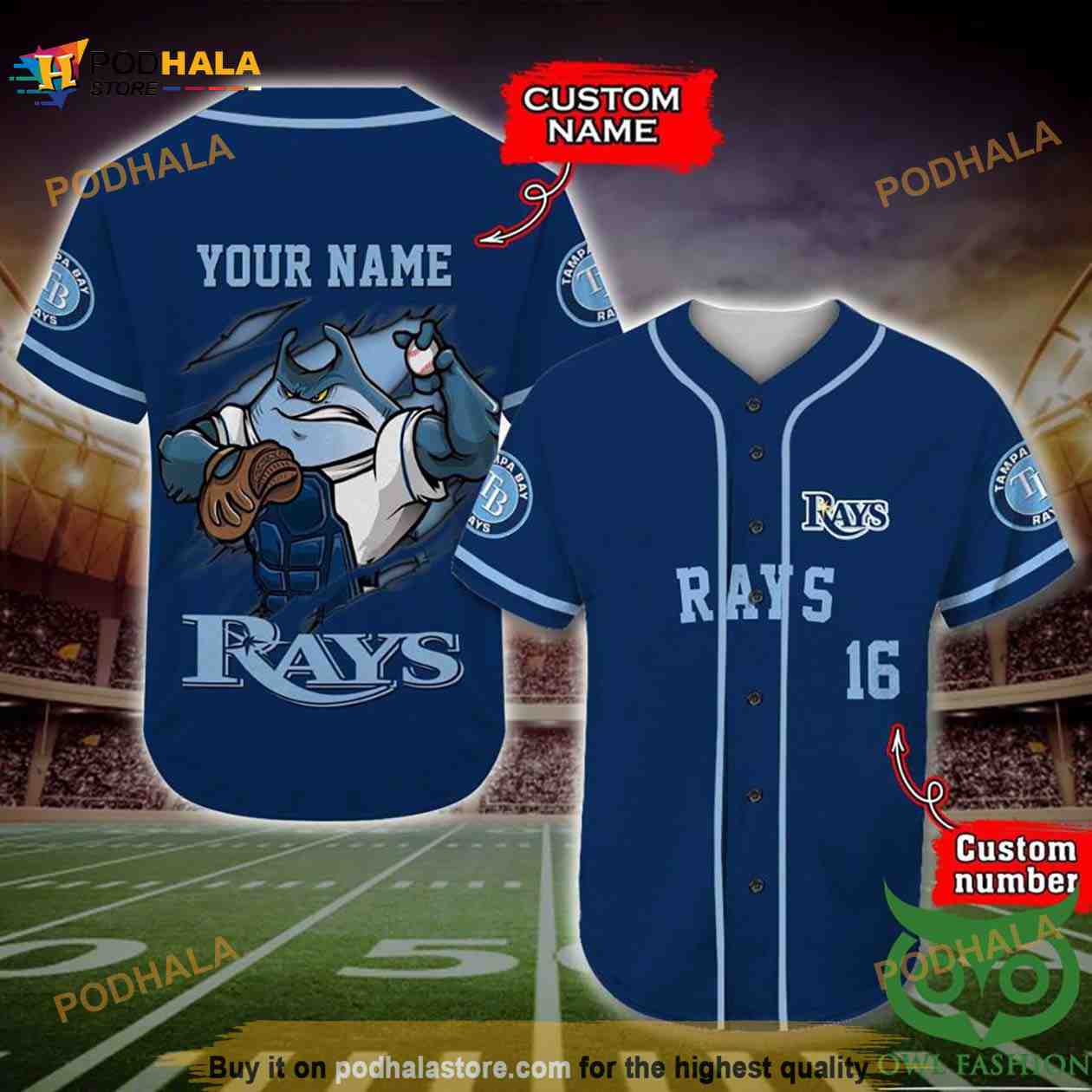 Tampa Bay Rays 3D Baseball Jersey Personalized Gift, Custom Name Number