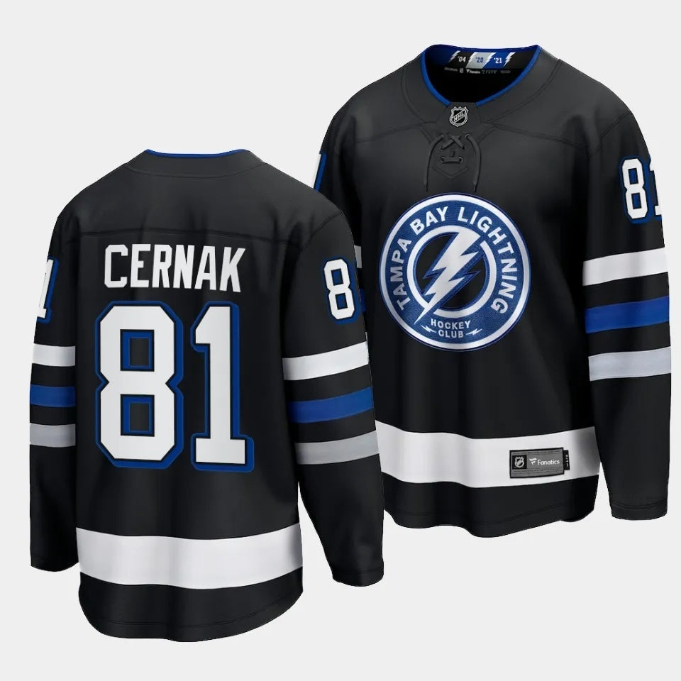 Tampa Bay Lightning #81 Erik Cernak 2023-24 Alternate Black Style 1