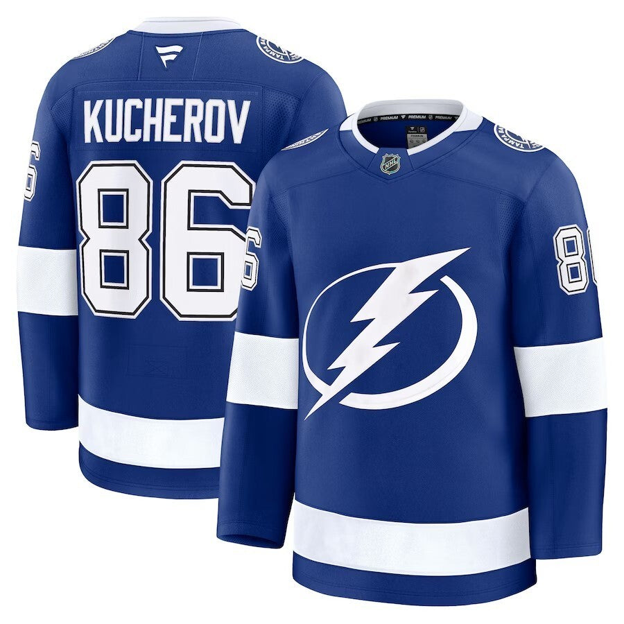 Tampa Bay Lightning #86 Nikita Kucherov Home Premium Jersey - Blue