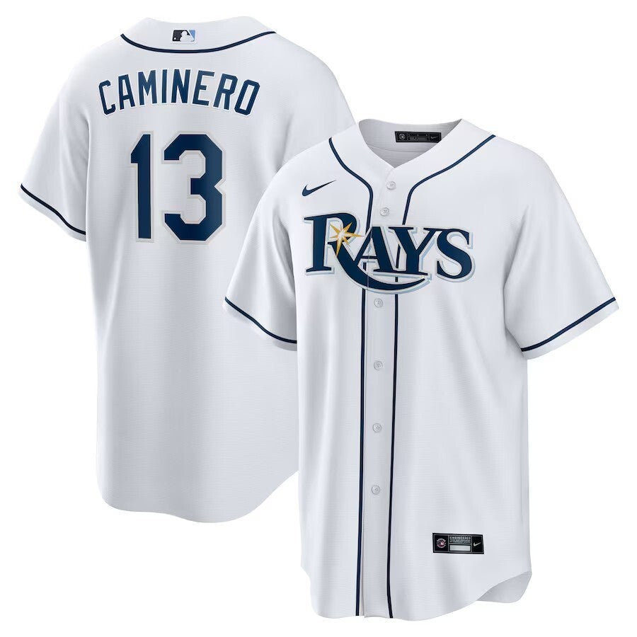 Tampa Bay Rays #13 Junior Caminero Home Replica Player Jersey - White