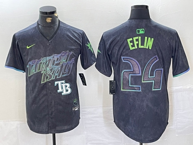 Tampa Bay Rays #24 Zach Eflin Rays City Style 1
