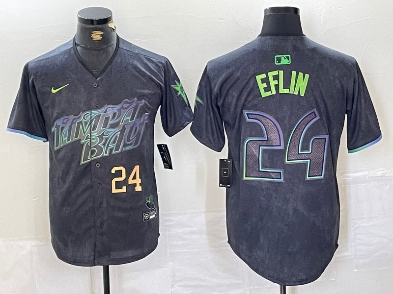 Tampa Bay Rays #24 Zach Eflin Rays City Style 3