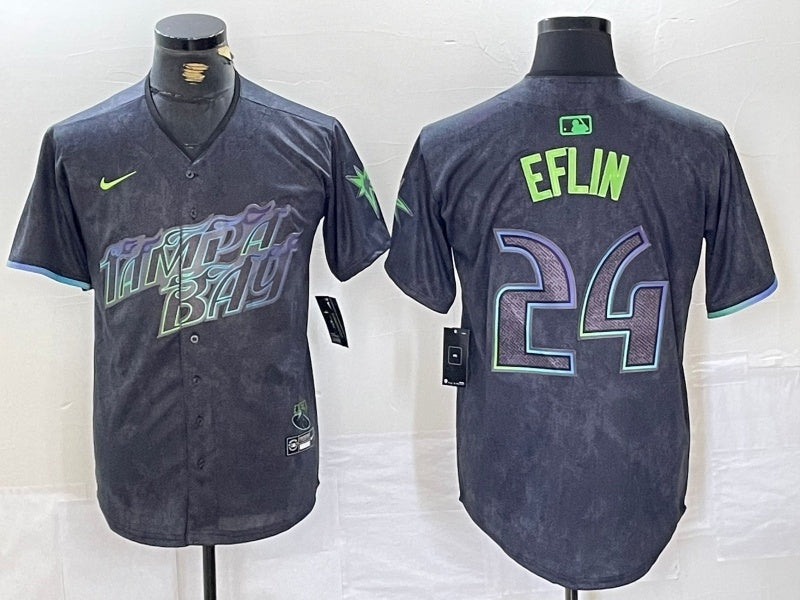 Tampa Bay Rays #24 Zach Eflin Rays City Style 4