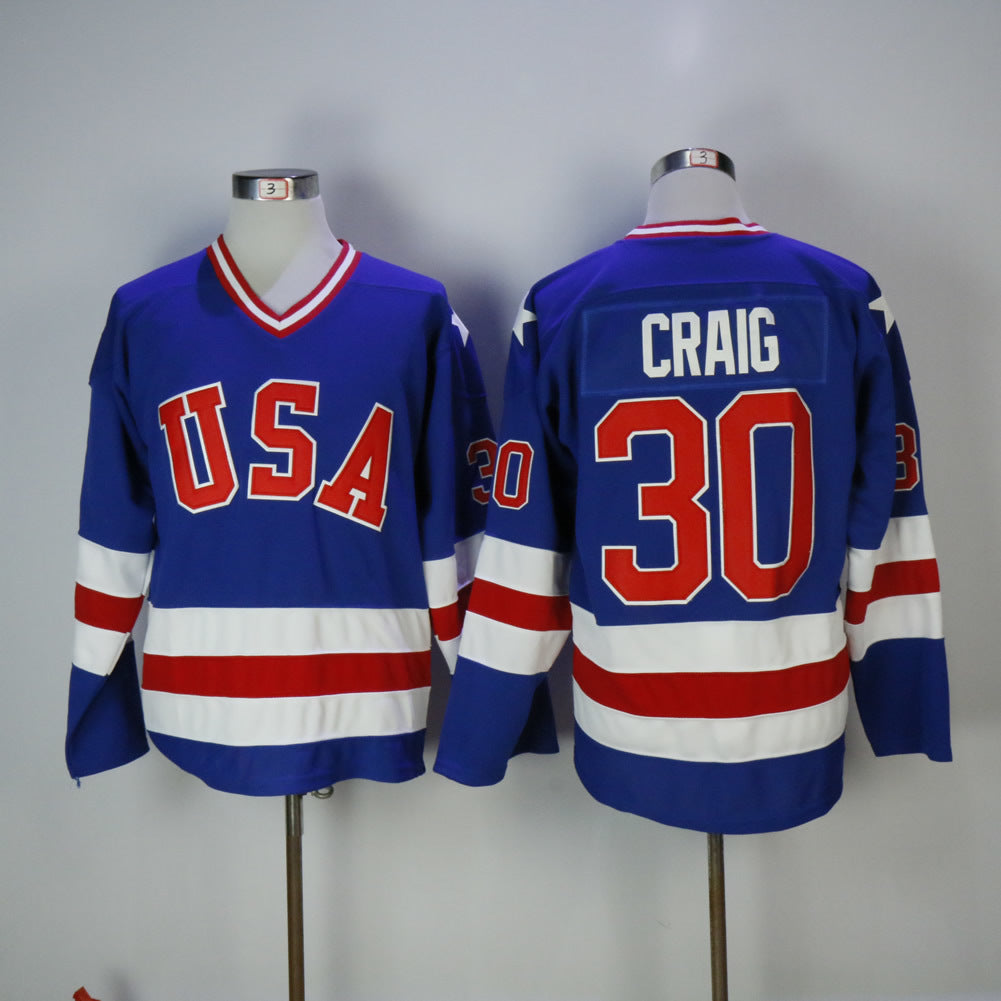 Team USA 1980 #30 Jim Craig USA30 Blue