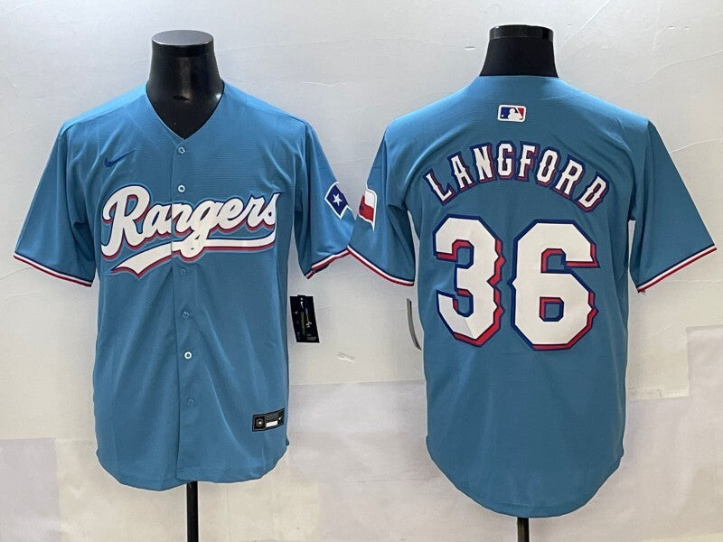Texas Rangers #36 Wyatt Langford Rangers Adult Style 2