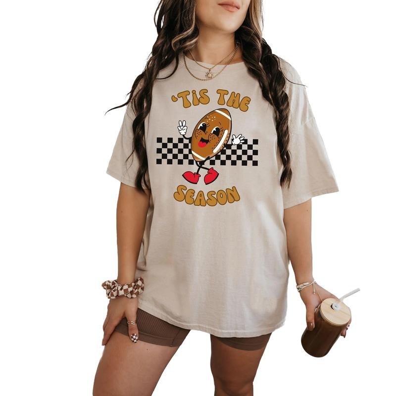 Tis The Season Football T Shirt, Superbow, Sunday Tshirt, Football Shirt, Retro T Shirt, Game Day Tee, Women's Football...