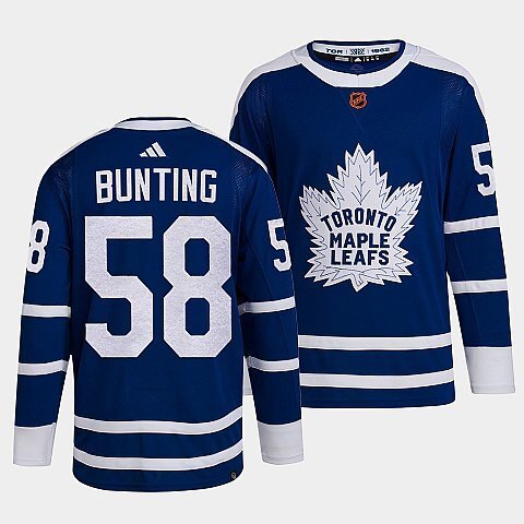 Toronto Maple Leafs #58 michael-bunting-blue-2022reverse-retro-2.0-authentic-primegreen-jersey