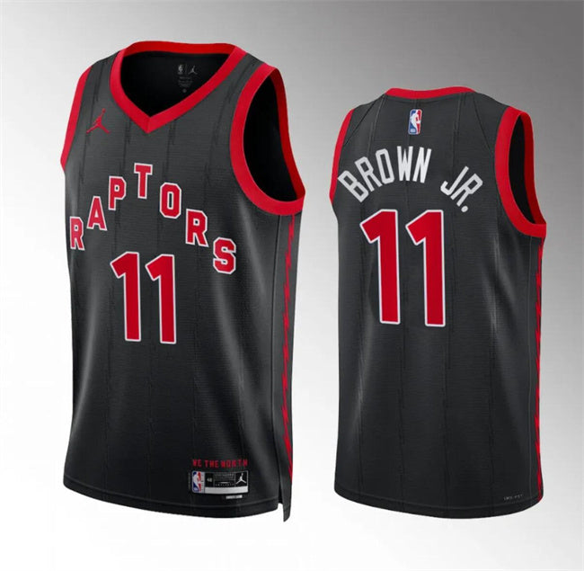 Toronto Raptors #11 Bruce Brown Jr Black Statement Edition Basketball Jersey