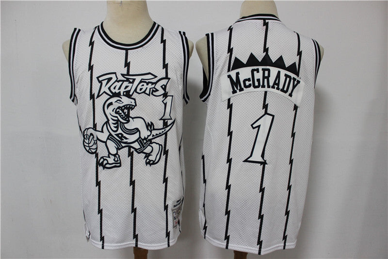 Toronto Raptors #1 Tracy McGrady Raptors 1 # White Big Dragon Limited Edition Jersey