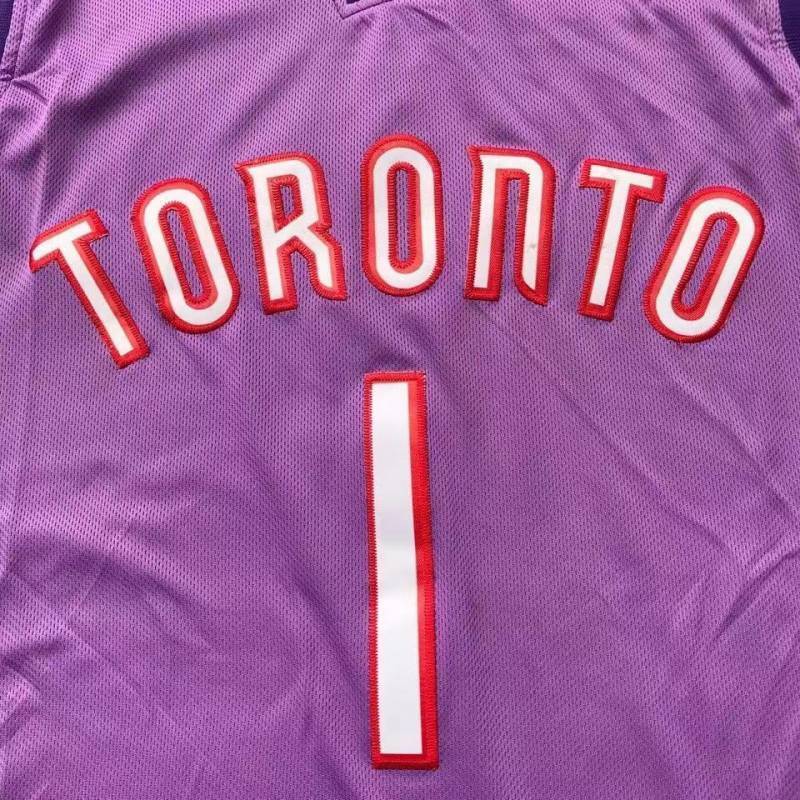 Toronto Raptors #1 mcgrady m&n jersey purpleblack Style 3