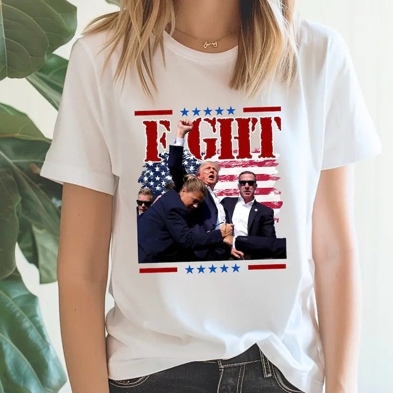 Trump Fight T-Shirt, Fight Donald Trump Shirt, I Will Fight Trump, I Stand With Trump, Make America Great Again, Donald...