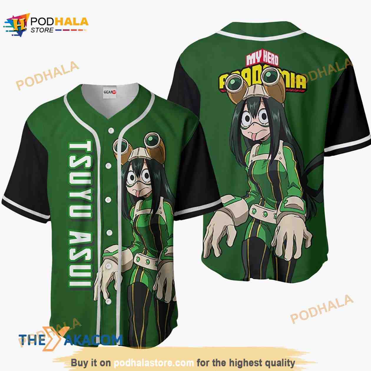 Tsuyu Asui My Hero Academia Anime 3D Baseball Jersey Shirt