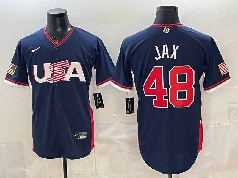 USA Baseball #48 Jax Blue 2026 World Baseball Classic 26 World Cup