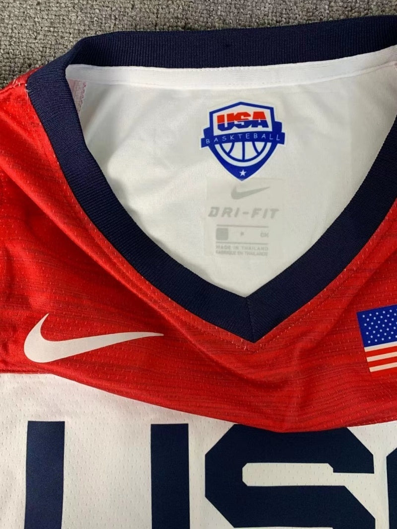 USA Dream Team 14 #7 Durant Tokyo Olympics Team USA White Style 5