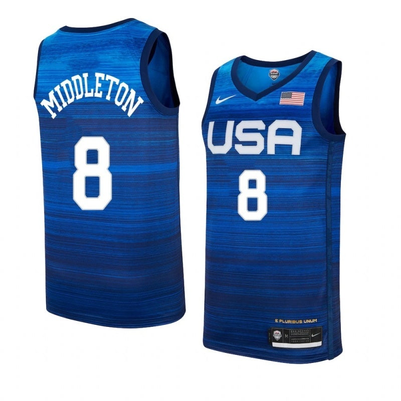 USA Dream Team 14 #8 Middleton Tokyo Olympics Team USA Blue Style 1