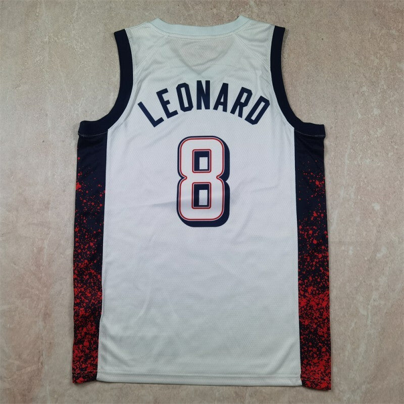 USA #8 Kawhi Leonard Hot Press Dream Team 16 White s-xxl Style 1