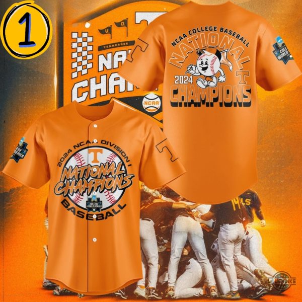 Ut Vols Baseball Jersey Tennessee Volunteers 2024 Ncaa College World Series Champions Division I Black Orange White Jersey Shirts