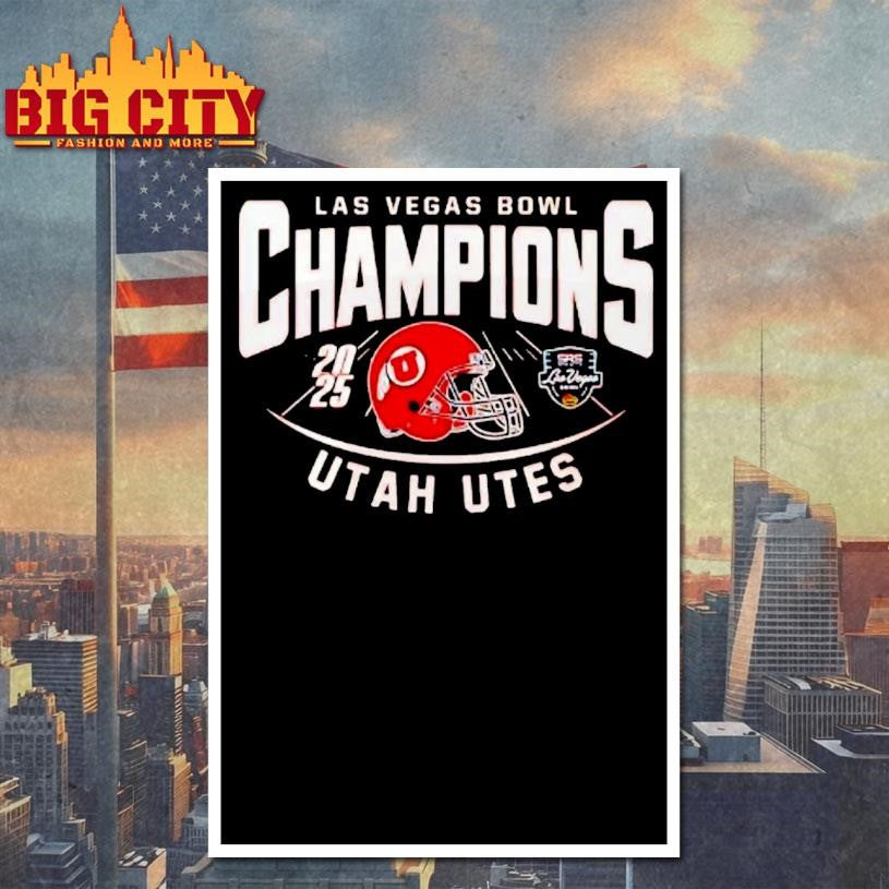 Utah Utes 2025 Las Vegas Bowl Champions Football Field Shirt