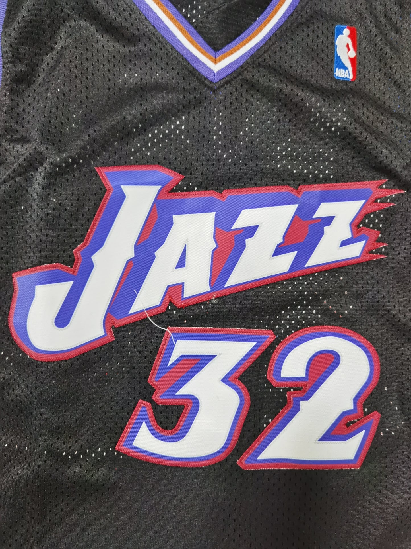Utah Jazz #32 Karl Malone Jazz Team 32# Karl - Malone Black Retro Jersey Style 2