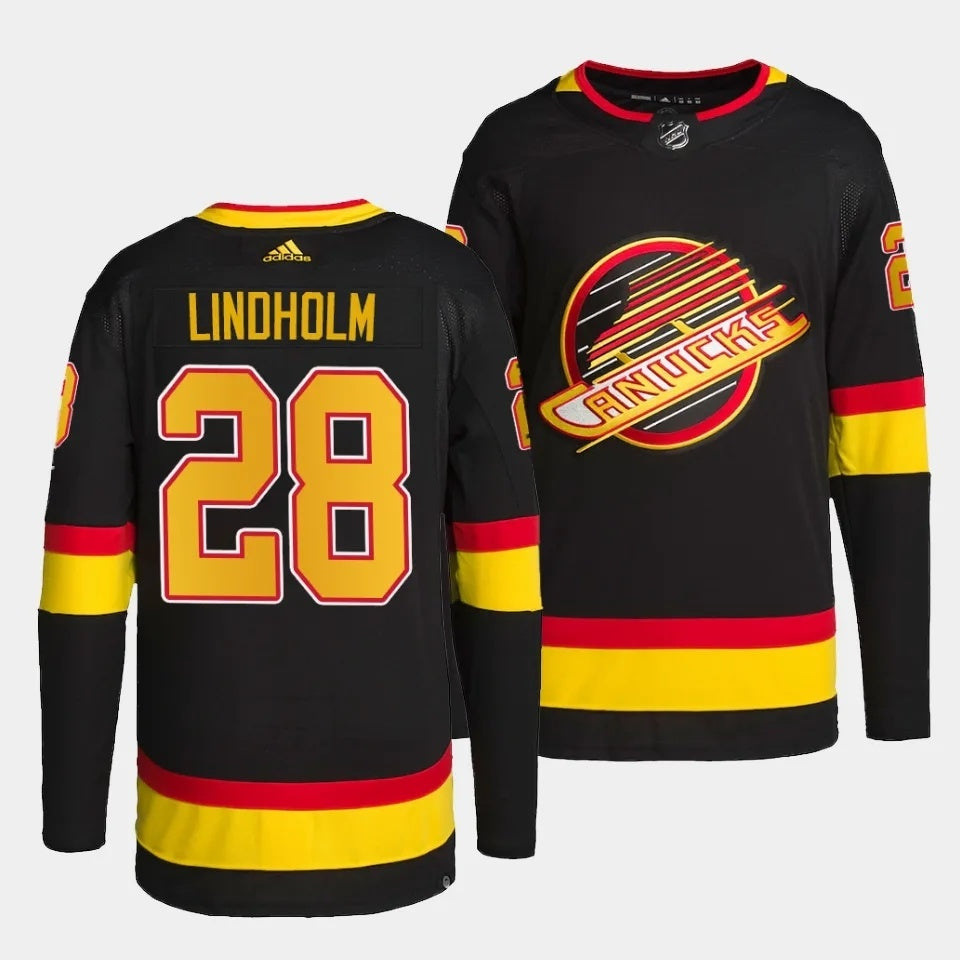 Vancouver Canucks #28 Elias Lindholm Alternate Black Jersey