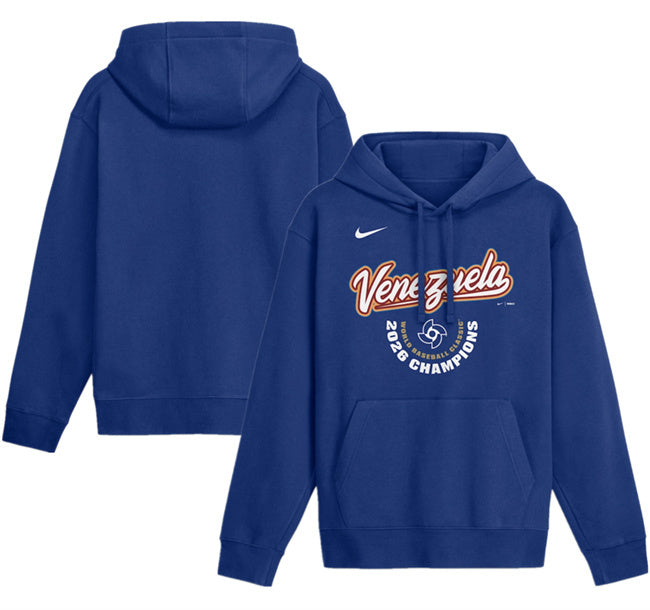 Venezuela Baseball Royal 2026 World Baseball Classic Champions Arched Logo Hoodie