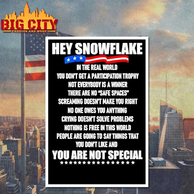 Veteran Hey Snowflake You Are Not Special Shirt