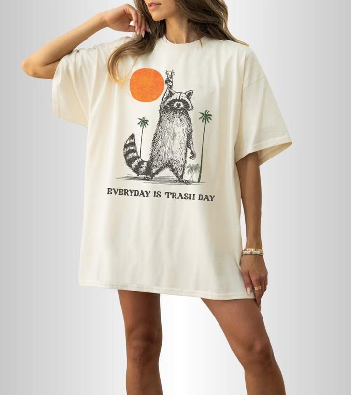 Vintage Everyday Is Trash Day Raccoon T-shirt, funny shirts for women Top Womenswear Hoodie, Sweatshirt | WearSparks.com