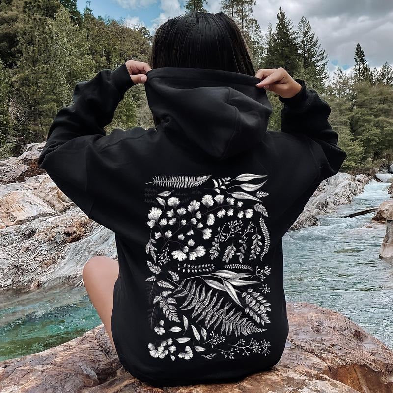 Vintage Fern Illustration, Botanical, Nature Hoodie T-Shirts, Sweatshirt | WearSparks.com