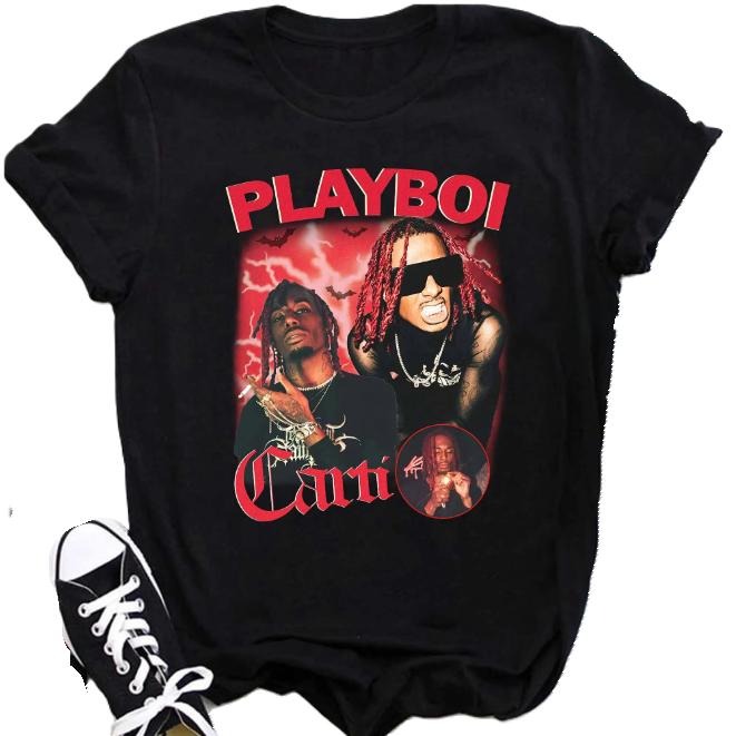 Vintage Pl4yboi C4rti Rapper Tshirt Black All Size S to 3XL Menswear Top Hoodie, Sweatshirt | WearSparks.com