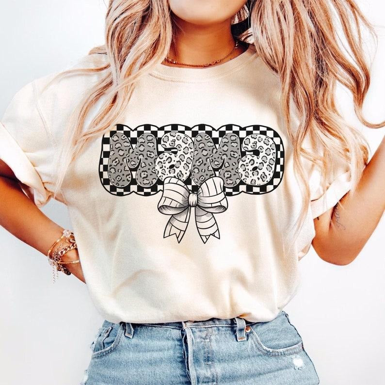 Volleyball Mama T-shirt, Coquette, Retro, Game Day Bow, Checker, Sports Hoodie, Sweatshirt | WearSparks.com
